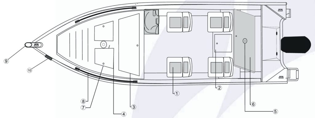 Planta do Barco Fluvimar Boto LX Especial Fishing