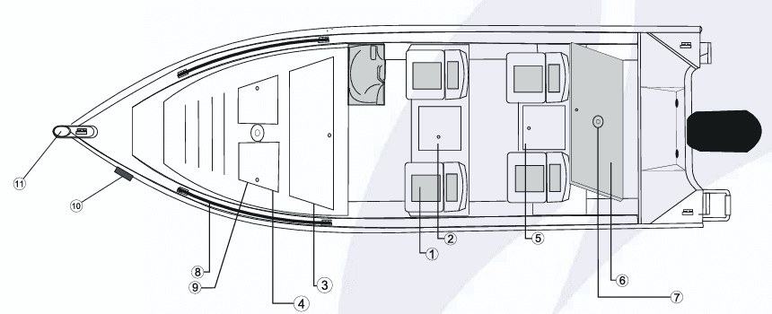 Planta do Barco Fluvimar Boto LX Fishing