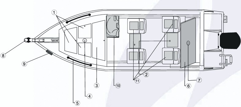 Planta da Lancha Fluvimar Apache Fishing 170